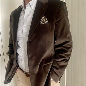 Faconnable premium corduroy man's jacket brown. Extra soft silky cotton corduroy